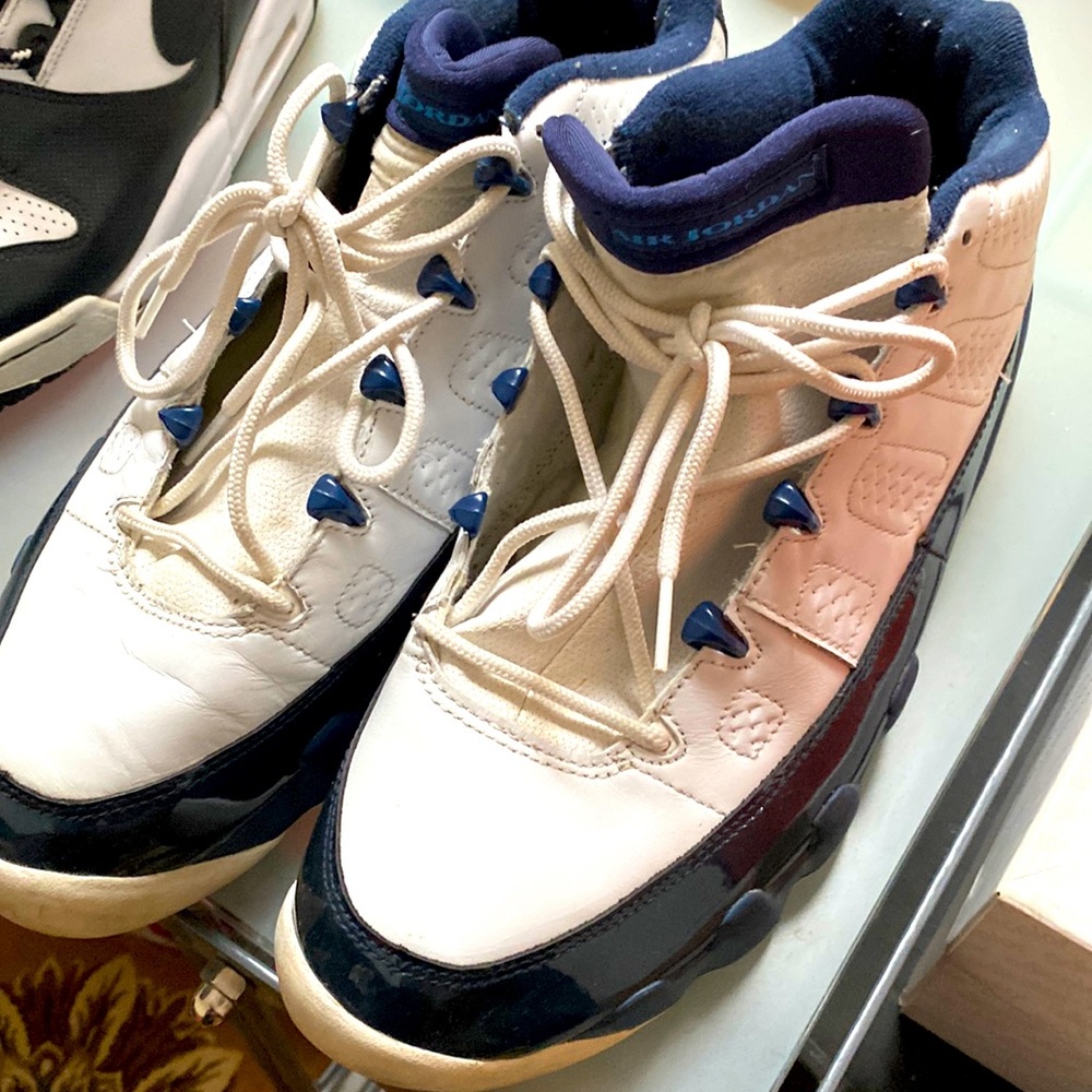 Jordan 9 white and navy lows size 12